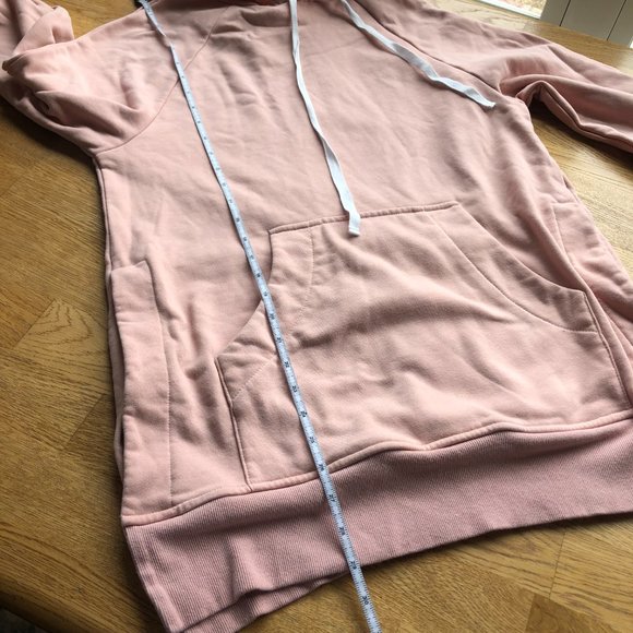 Blush Pink Oversized Long Cozy Hoodie Size Small - Picture 10 of 11